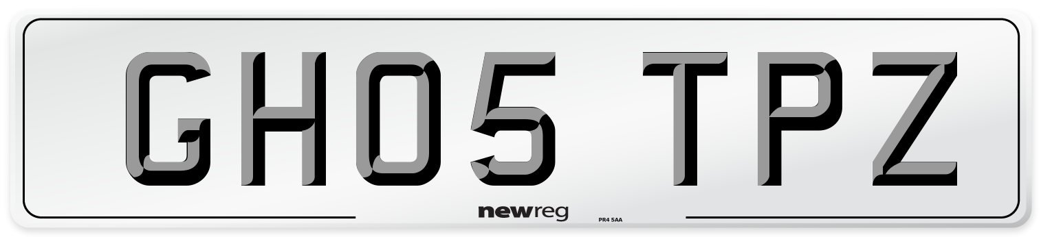 GH05 TPZ Number Plate from New Reg